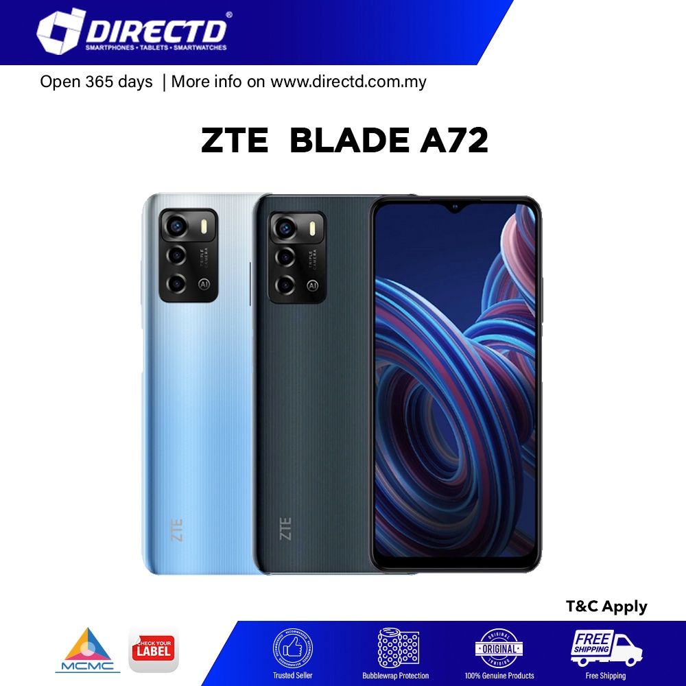 ZTE Blade A72 Battery 6000mAh Fast Charge 22 5w Fingerprint 3GB RAM 64GB ROM Shopee Malaysia