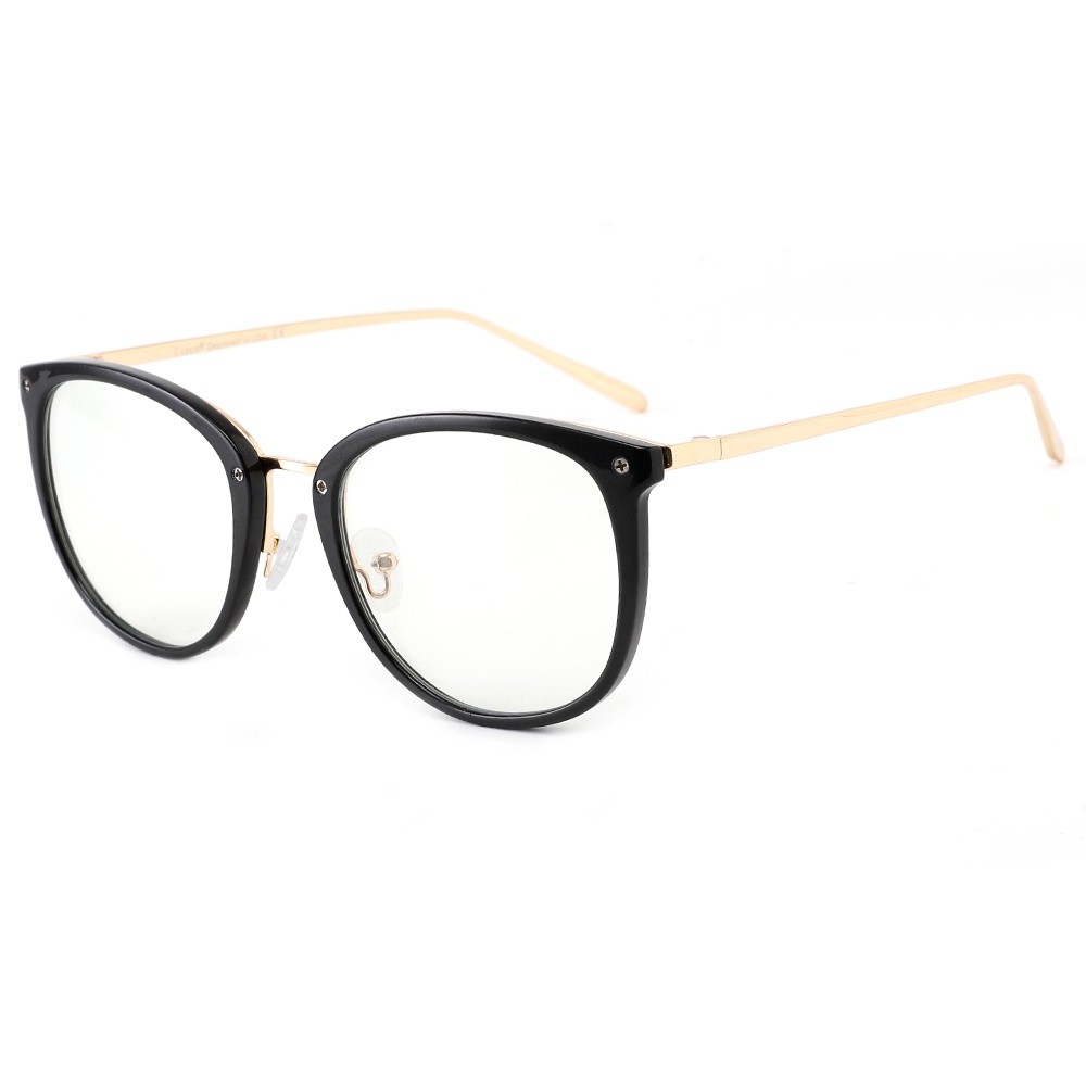 Cyxus Round Frame Eyeglasses Anti Blue Ray Glasses TR90 Metal Leg