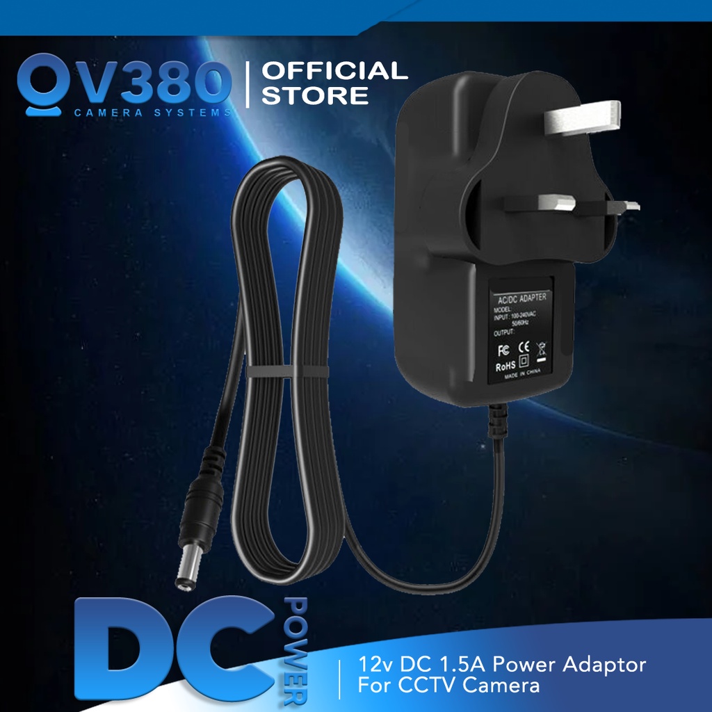 AC DC 12V 1.5A Power Adapter 3Pin Plug for CCTV Security Camera