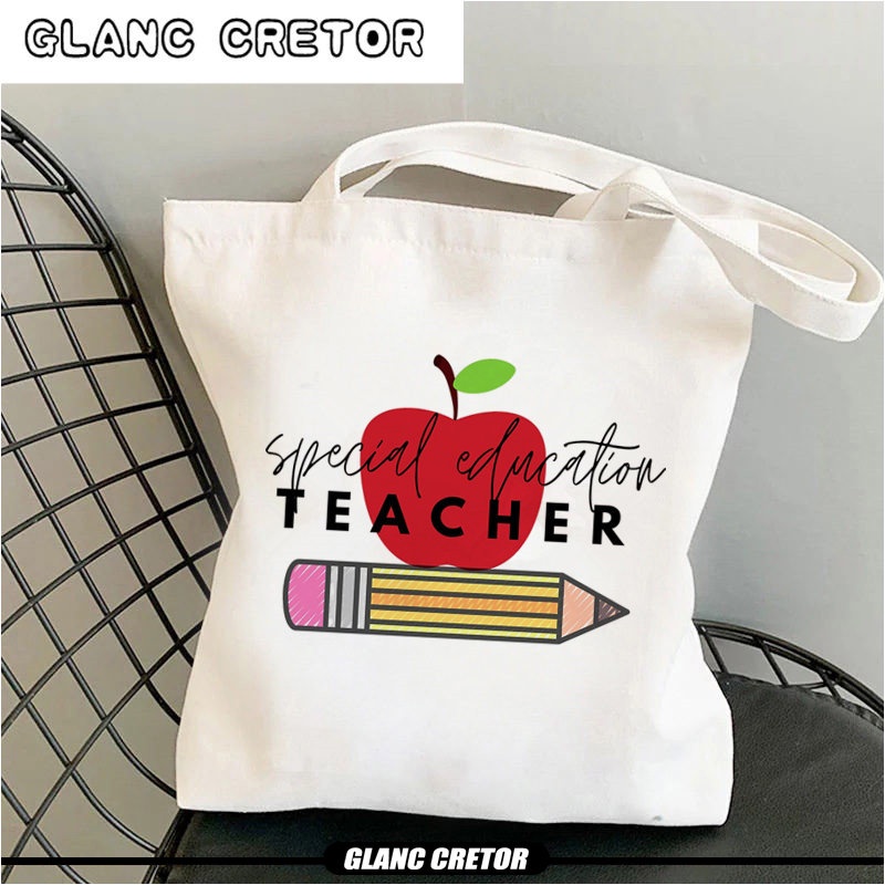 Teacher supplies Shopper bag Special Education Special Ed Teacher Bag Canvas Shopper Bag girl handbag Shoulder Lady gift Bag