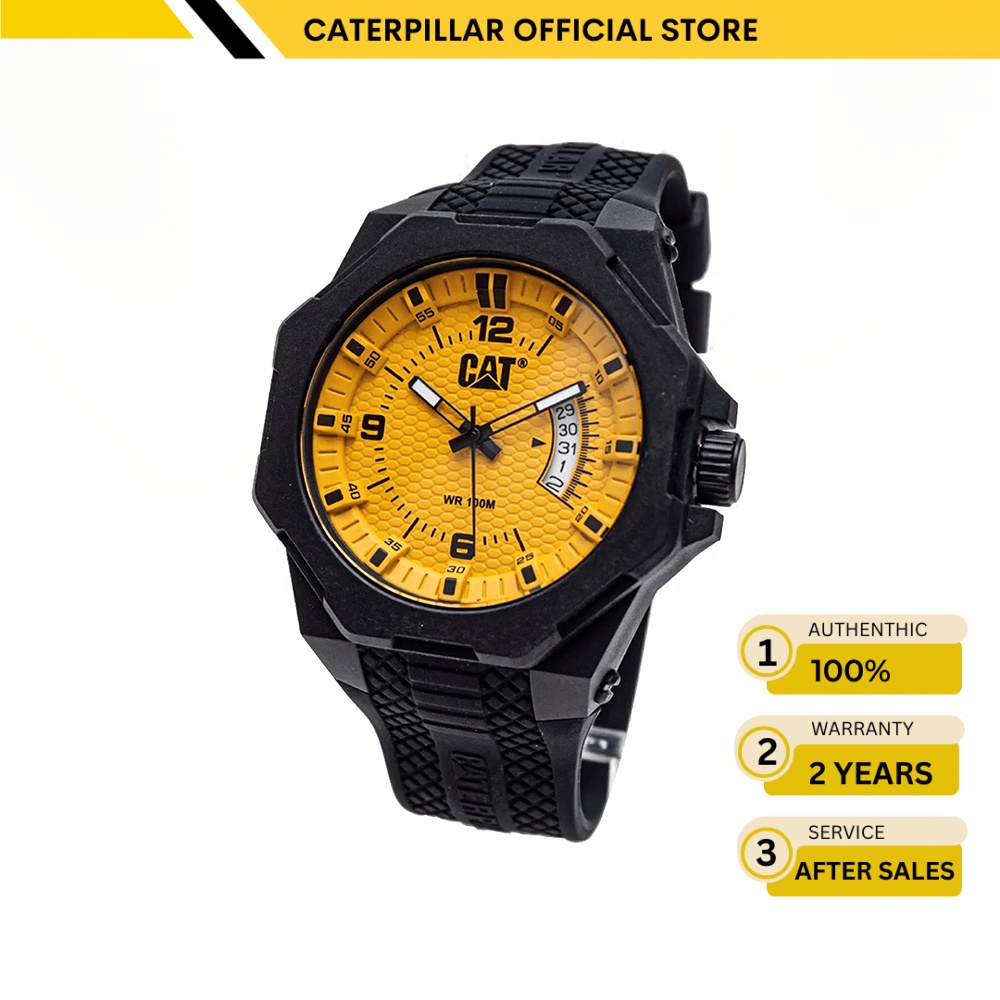 Caterpillar LM LM12121731 Black Silicone Rubber Band Men Watch Shopee Malaysia