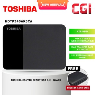 Toshiba 4TB HDTP340AK3CA Canvio Ready USB 3.2 Portable Hard Drive ...