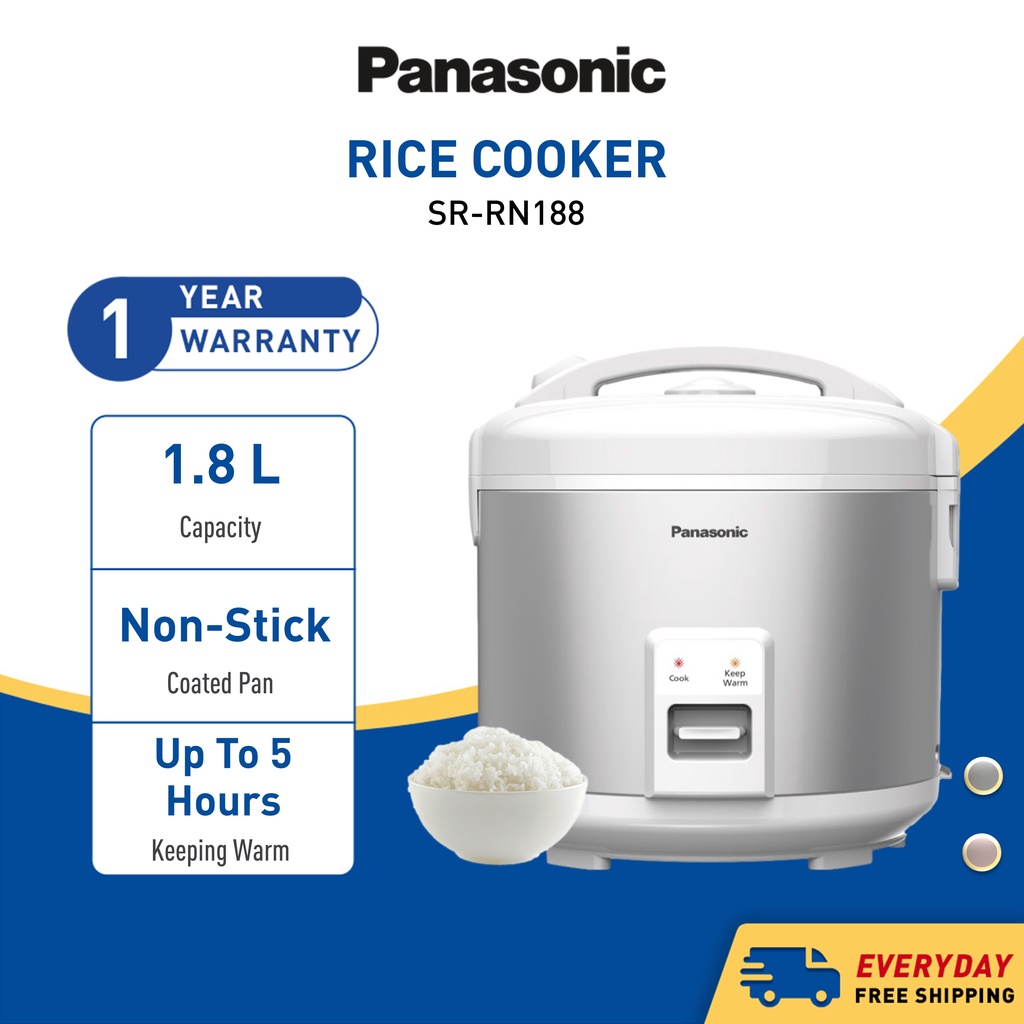 Panasonic Rice Cooker 1.8L SR-RN188 Non Stick Coated Pan Steam Basket Detachable Lid Periuk Nasi 饭煲