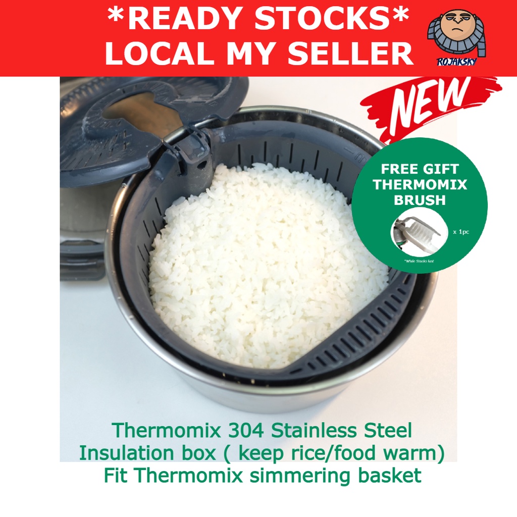 Thermomix 304 Stainless Steel Food Warmer Container Braised Rice FREE brush