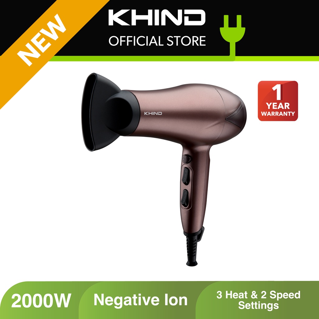 Khind 2000W Hair Dryer with Ionizer HD2022 1 year Warranty Local Product