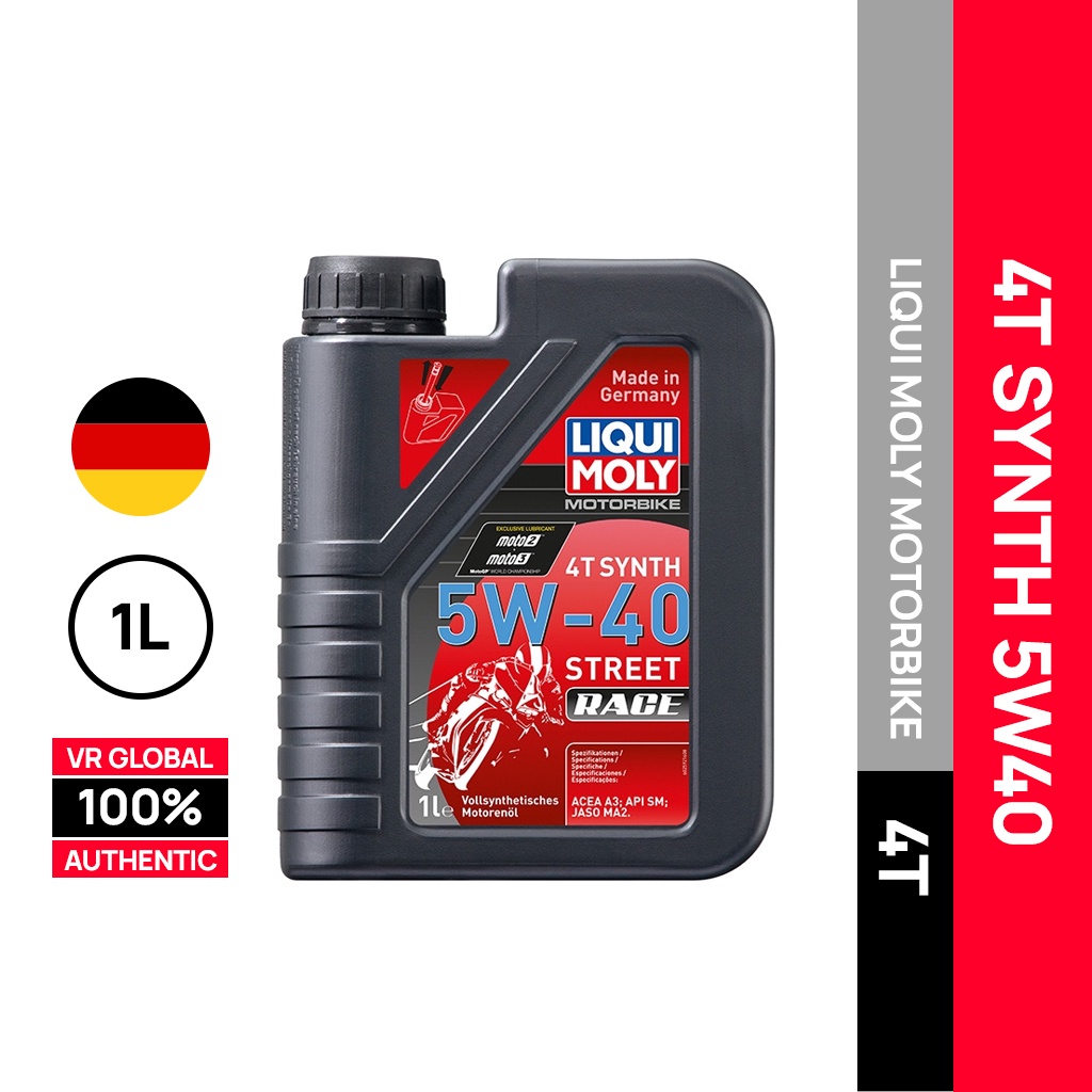 LIQUI MOLY MOTORBIKE 4T SYNTH 5W40 FULLY SYNTHETIC STREET RACE ENGINE