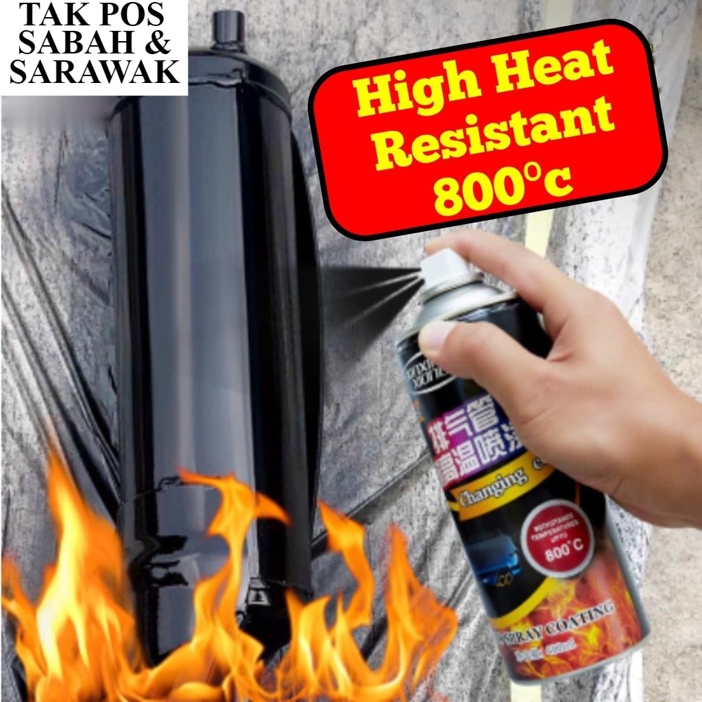 Hi-Temp Aerosol Spray H1 H2 Matt Black / Spray Hitam Tahan Panas (TAK POS SABAH SARAWAK)