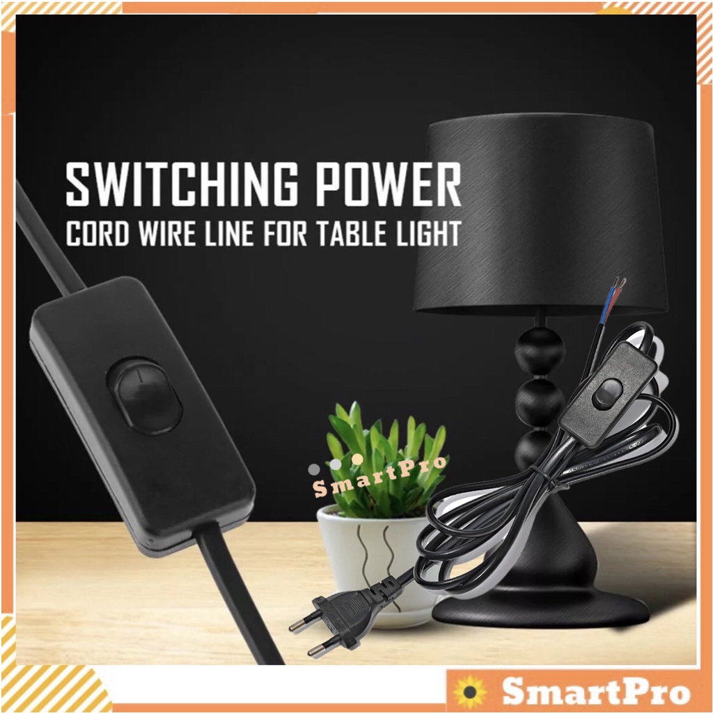 2 Pin AC Power Cable With Hand Switch 2 Pin AC Cord Table Lamp Power