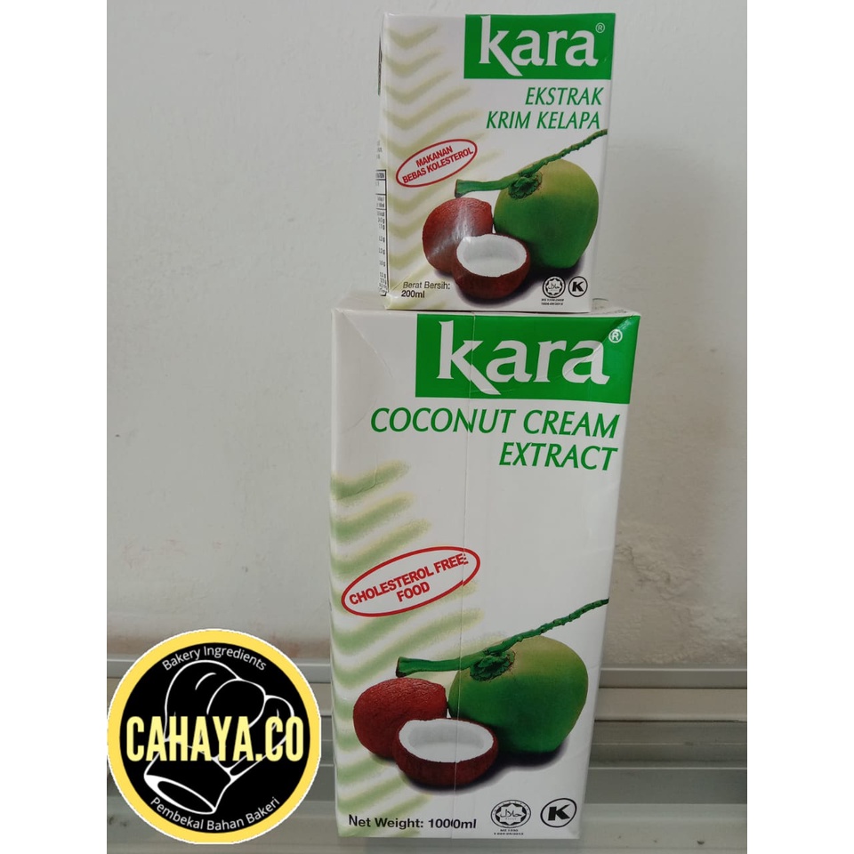Kara Coconut Milk ,Coconut Cream Extract/ Ekstrak Krim Kelapa 200ml&1L