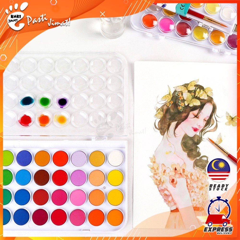 Kaki Jimat Watercolor Cakes Set Student Grade 12/16/24/36/48