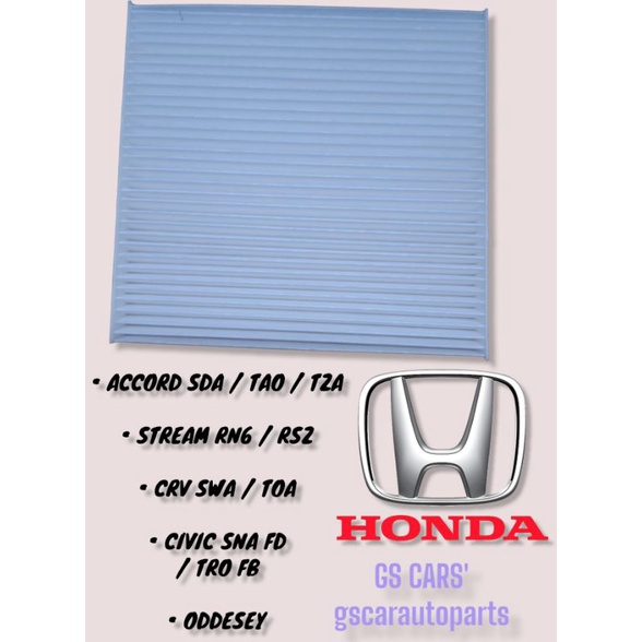 Honda Cabin Filter AirCond Filter for Honda Accord SDA TAO T2A / Civic