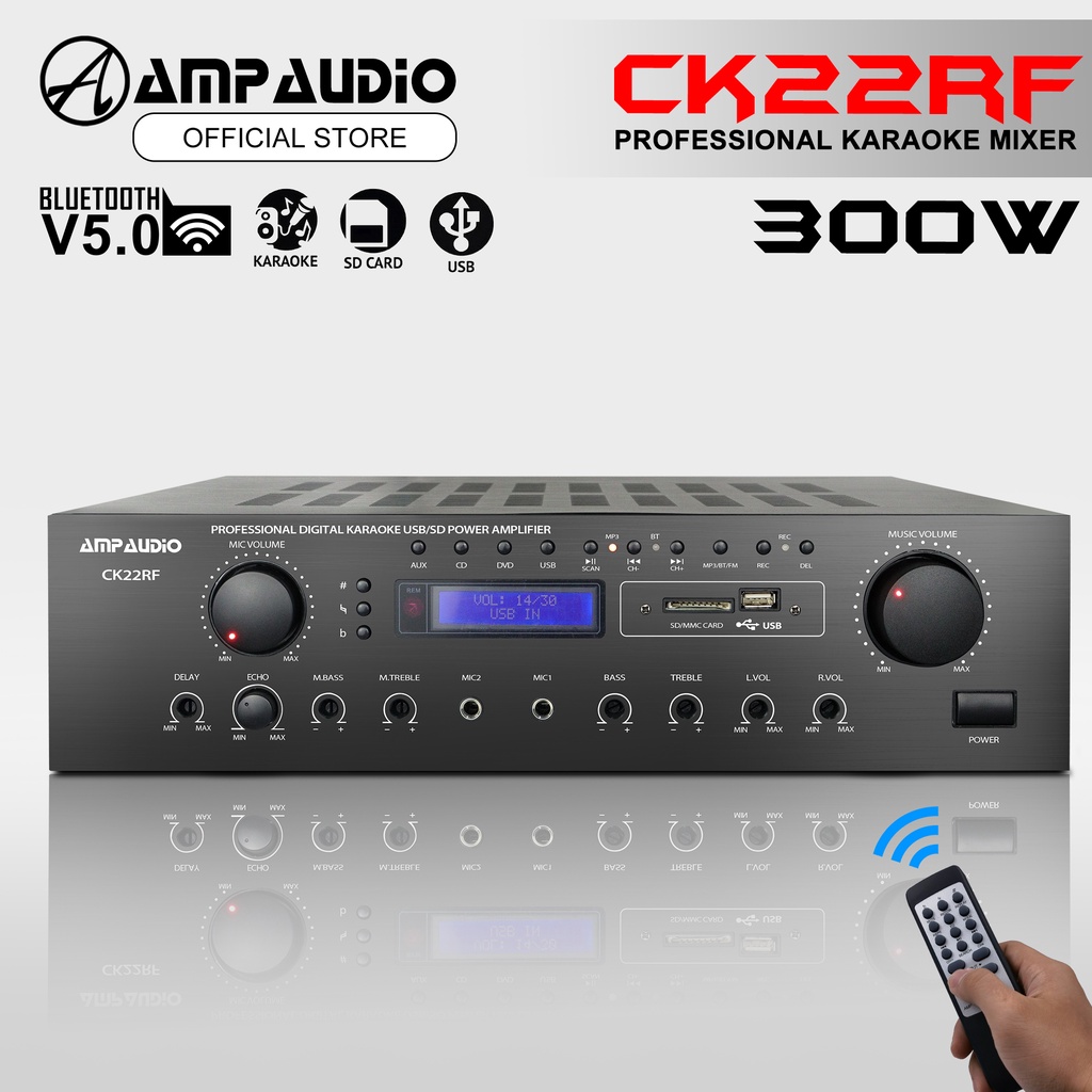 Ampaudio CK22F Karaoke Amplifier Bluetooth Stereo Amplifier Wireless