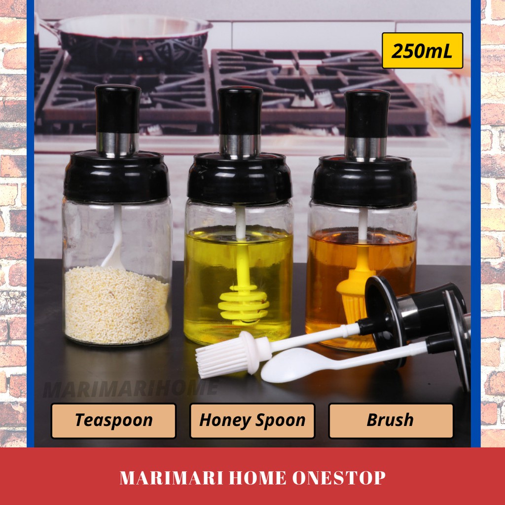 Transparent Glass Seasoning Bottle Airtight Spice Jar Set Seasoning Bottle Kitchen Condiment Jar Tank 调味罐