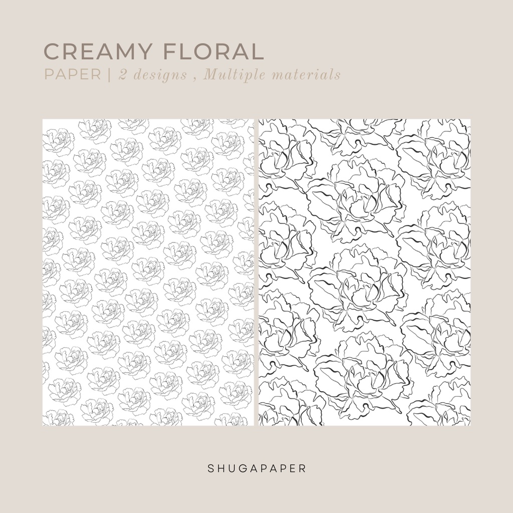 Creamy Floral Vellum Paper Shopee Malaysia