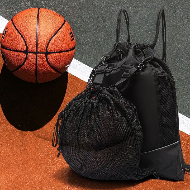 Basketball Bag Ball Backpack Polyester Reflective Stripe Shoes Storage Sports Gym Fitness Workout