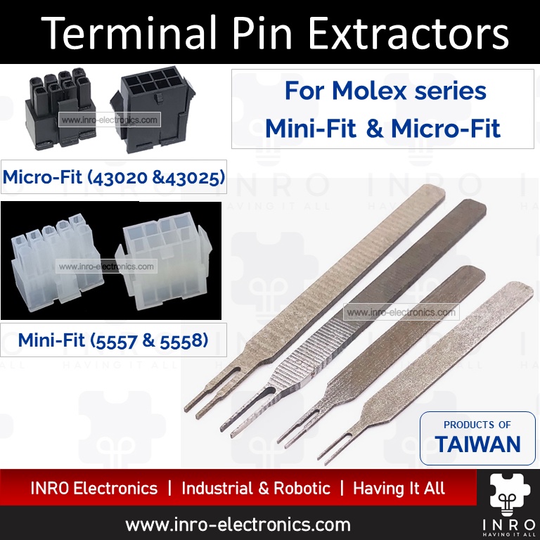 Terminal Pin Extractor, MiniFit MicroFit 5557 5558 43020 43025 Molex