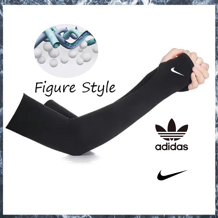 ⚡Handsocks 2 Pcs/Set Arm Sleeve Ice Feeling Arm Cover Sunscreen Handsock Sun UV Protection 防晒袖套护臂 Muslimah Handsocks for Motorcycle Fishing Cycling Sport