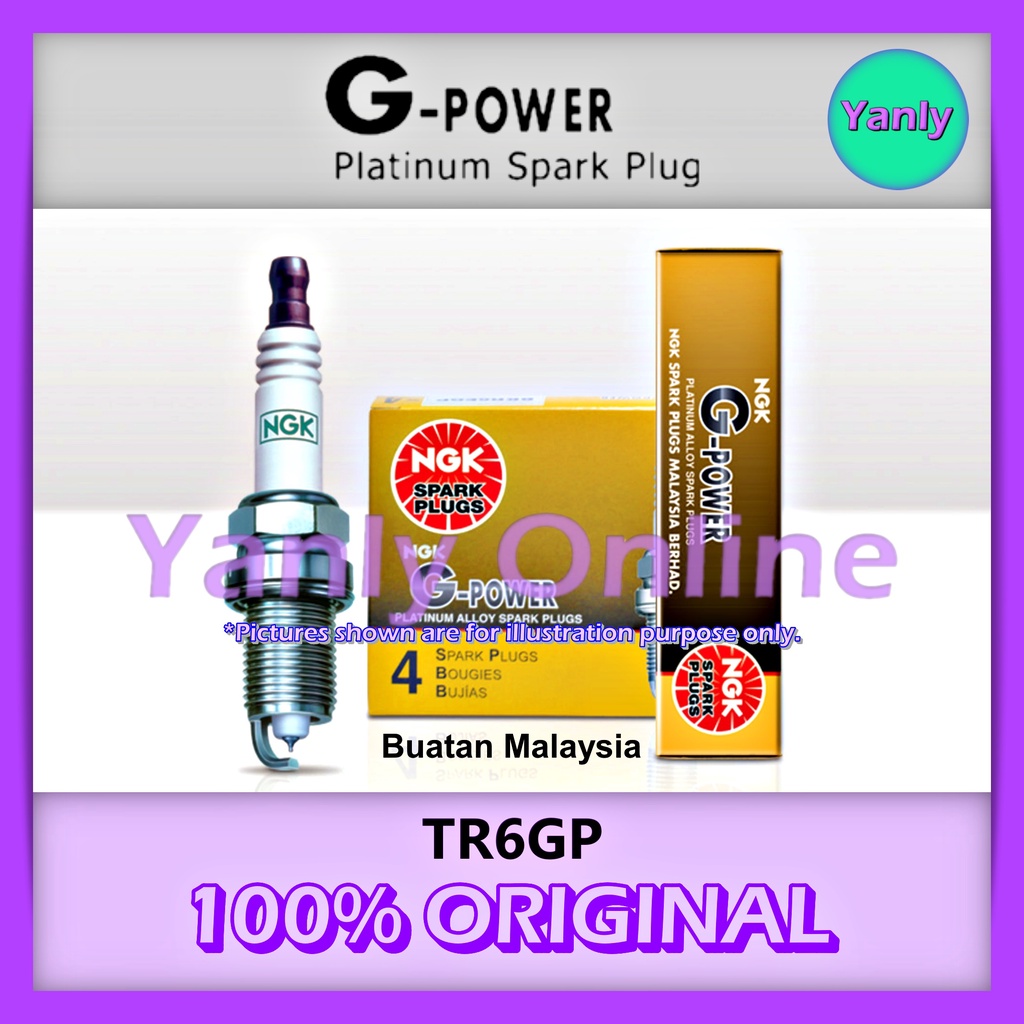 TR6GP NGK GPOWER PLATINUM ALLOY SPARK PLUG*MALAYSIA" GEN2 BLM FLX