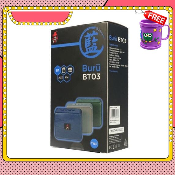 FREE GIFT OXAYOI Buru BT03 3W Portable Speaker Bluetooth/SD Slot/USB/AUX In/FM Radio