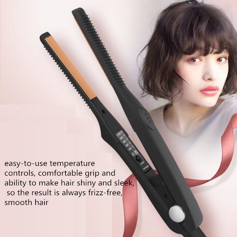 Professional Flat Iron Ultra-Thin Hair Straightener Short Hair Middle Hair 4 gears Temperature Hair Styler