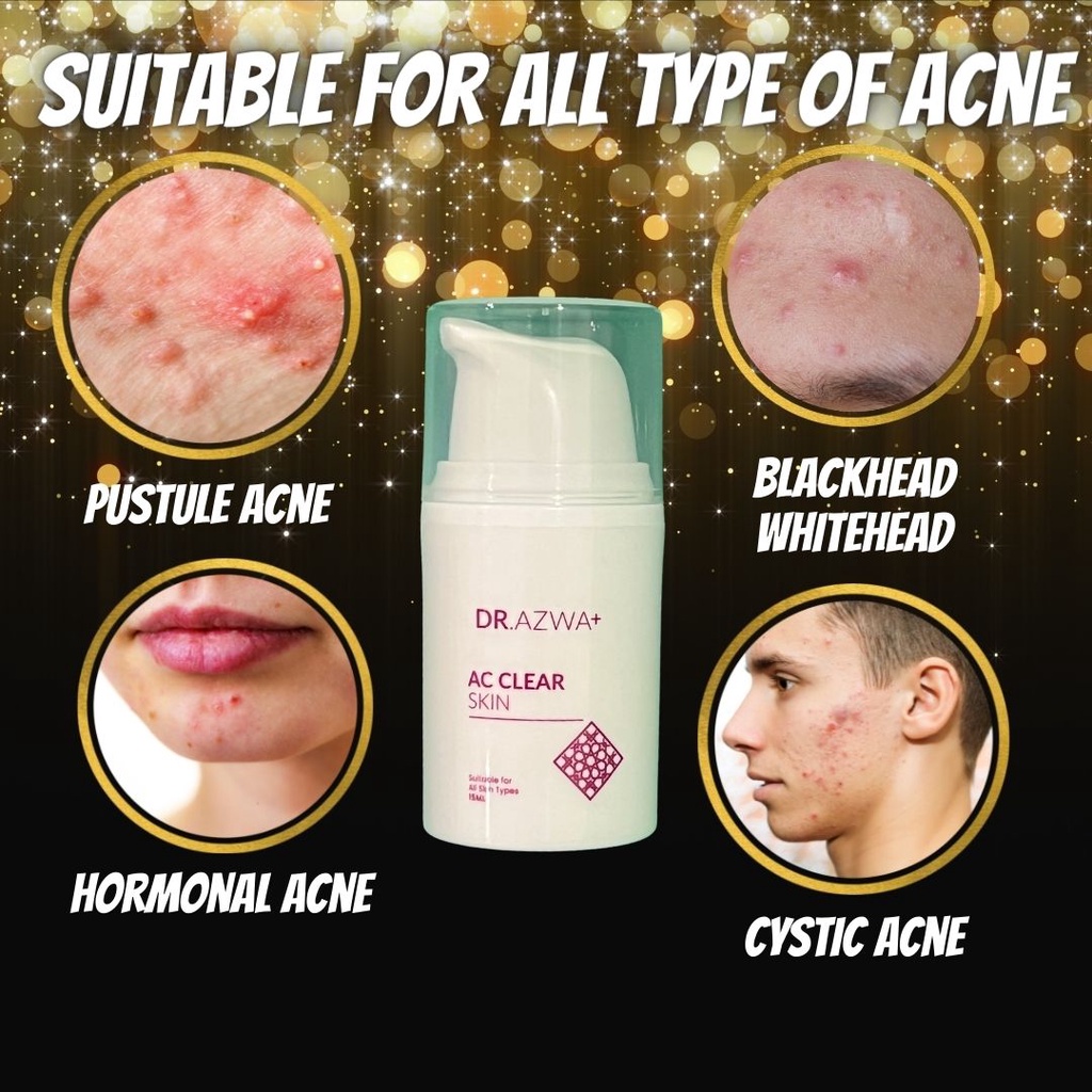 Dr Azwa+ AC Clear Skin Krim Jerawat Acne Cream Krim Parut Scar Cream Jerawat Pasir Pimples Skin Ubat berkesan