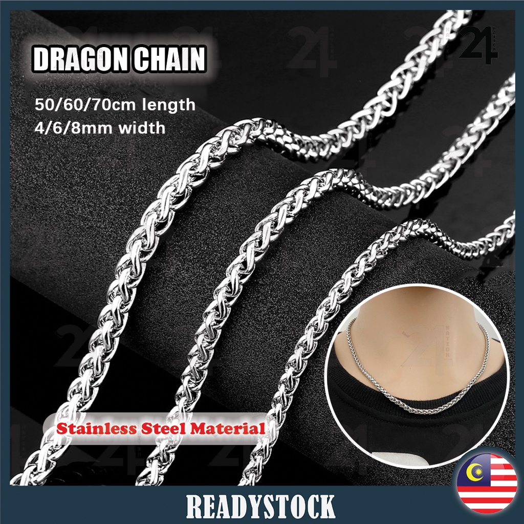 DRAGON CHAIN Korean hip hop trendsetter Titanium jewelry clavicle bone chain necklace Fashion boy man couple 龙骨男士不锈钢项链男