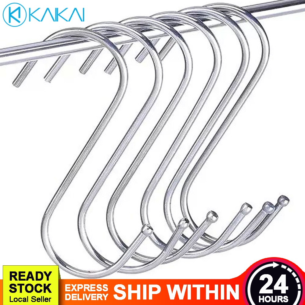 EASY INSTALLATION Stainless Steel S Shaped Hanging Hook Kitchen Home Organizer Utensil Hanger