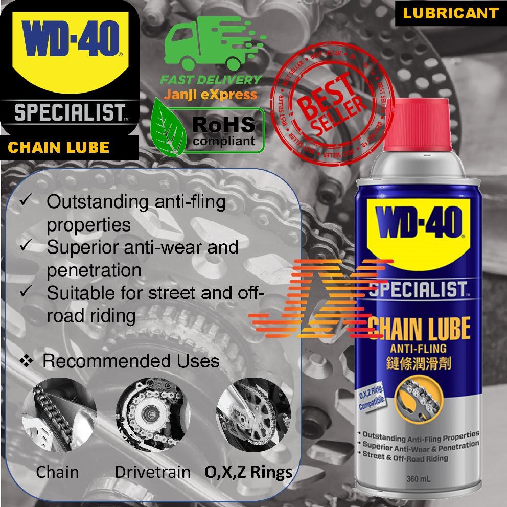 WD40 Specialist Automotive Chain Lube Spray 360ml WD40 Anti Fling