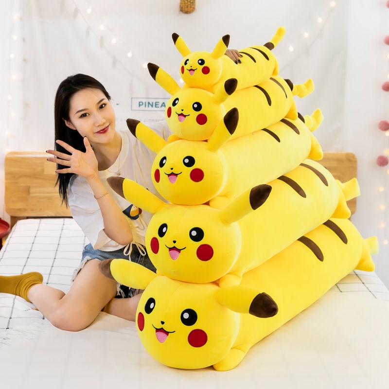 60CM Pikachu doll plush toy pillow girl sleeping bed doll long strip legged rag doll birthday gift/毛绒玩具/Mainan mewah