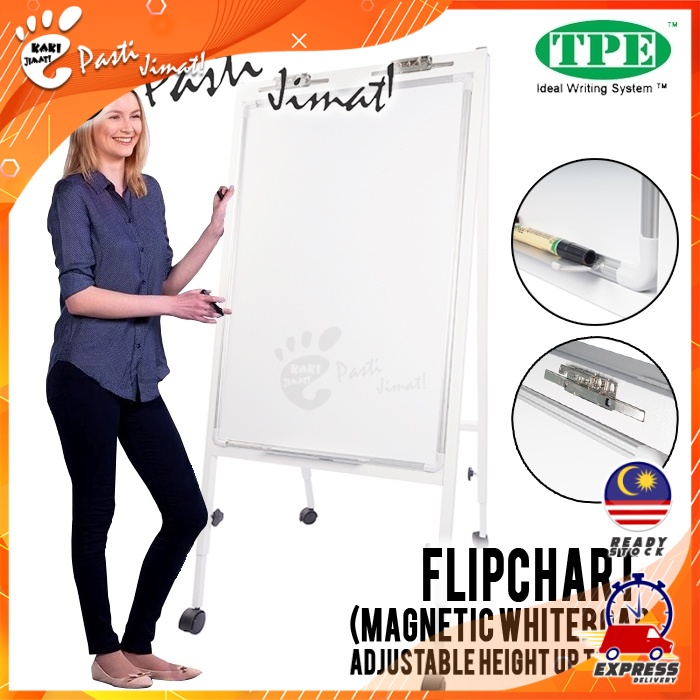 Kaki Jimat Whiteboard 3x4 Feet With Adjustable Stand / White