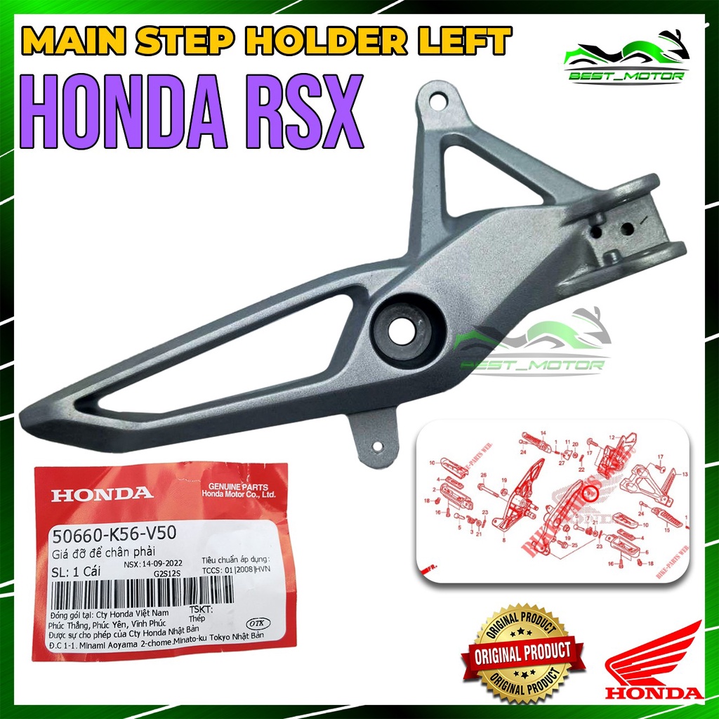 100 Original Honda Rsx150 Rs X Front Footrest Bracket Main Step Holder Left Right 50660 K56 3478