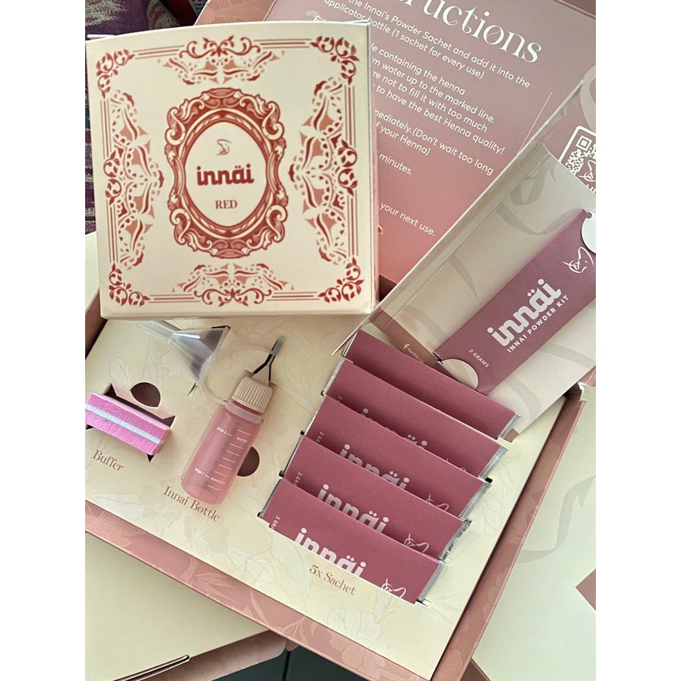 [FREE GIFT!] INNAI MERAH MAHAL RED DAN BROWN COKLAT NEELOFA NUNHA KIT REFILL PACK ORIGINAL INAI KUKU NAIL HENNA