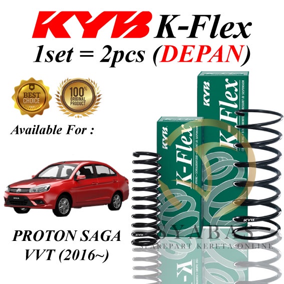 PROTON SAGA VVT (2016~) FRONT / REAR / SET COIL SPRING STANDARD KYB K ...