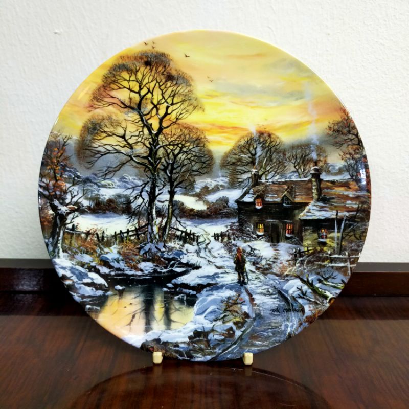 Royal Doulton John Corcoran's Snowscene at Dusk Decor Plate