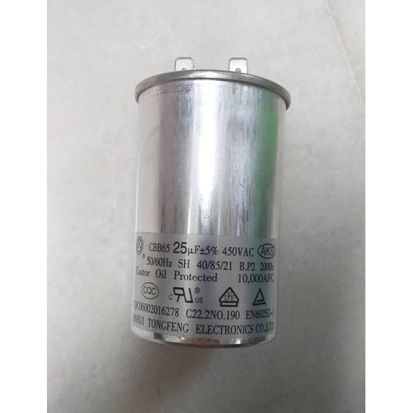 Aircond Capacitor Cbb65 450v 25uf 30uf 35uf 40uf 45uf 50uf 60uf Air Conditioner Kapasitor 8761