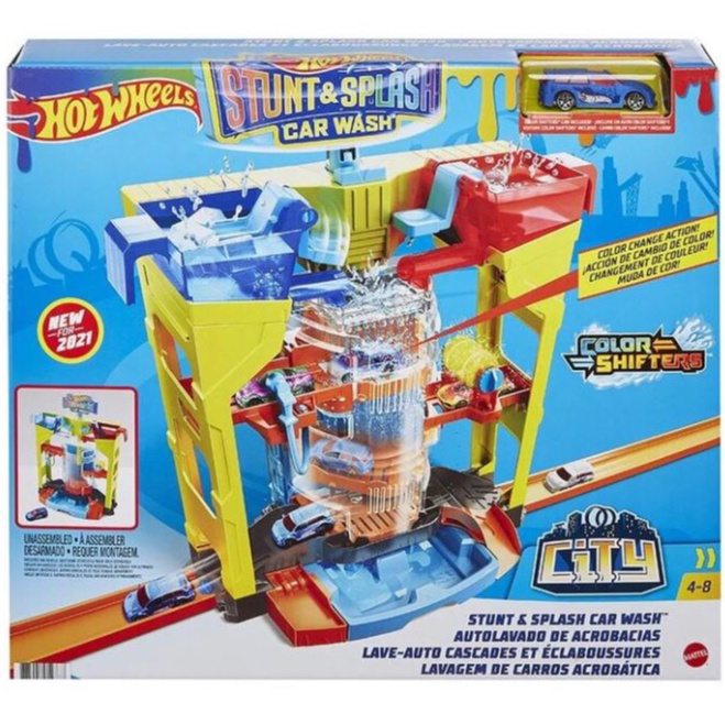 Hot wheels Color-Changing Car Wash Tower Mattel | Shopee Malaysia