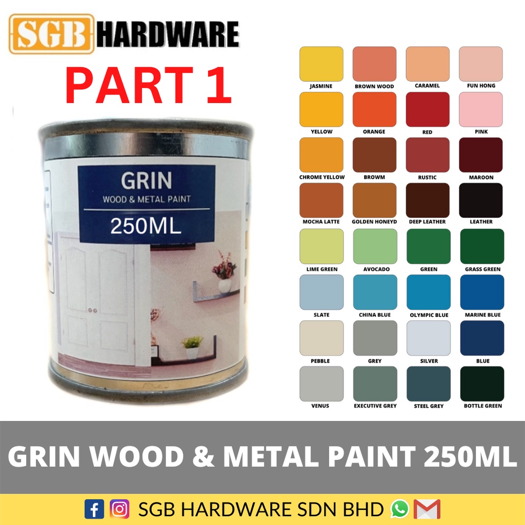 GRIN Metal & Wood Paint 75ml / 250ml / GRIN Cat Besi / Cat Kayu 75ml / 250ml / Nippon Platone ~