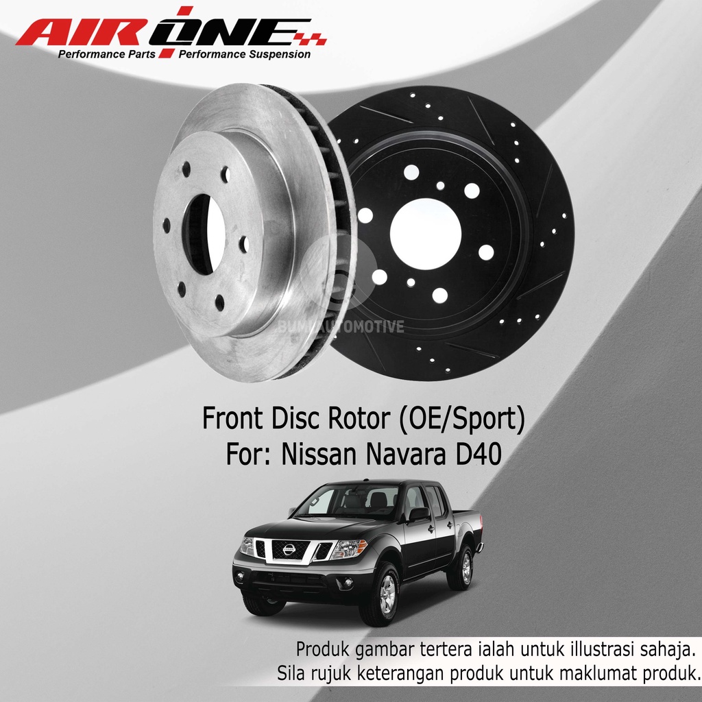 Nissan Navara D40 2.5L Front (Depan) Disc Rotor Racing Disc Brake 2pcs ...