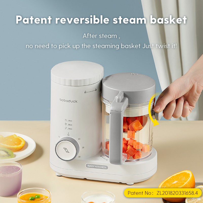 Boboduck 4 in 1 Baby Food Processor Heating/Steam/Defrost/Blend Can