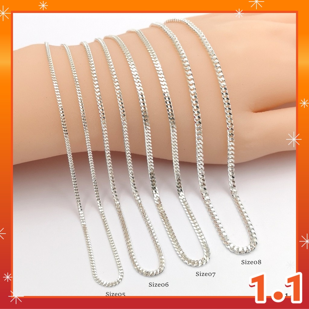 💥PROMO💥#N114 CSP Plain Necklaces Silver 925 Rantai Mesin (Original ...