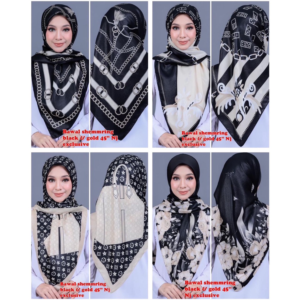 BAWAL SHIMMERING BLACK & GOLD 45" Shopee Malaysia