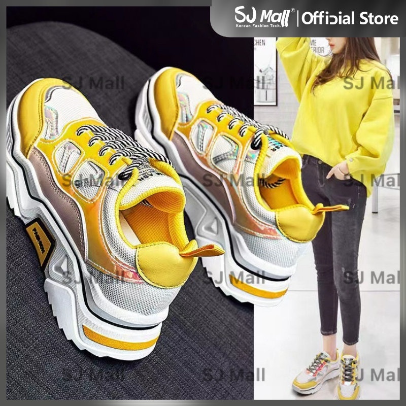 Korean Fashion High Cut Glitter Rubber Shoes Sneakers for Women