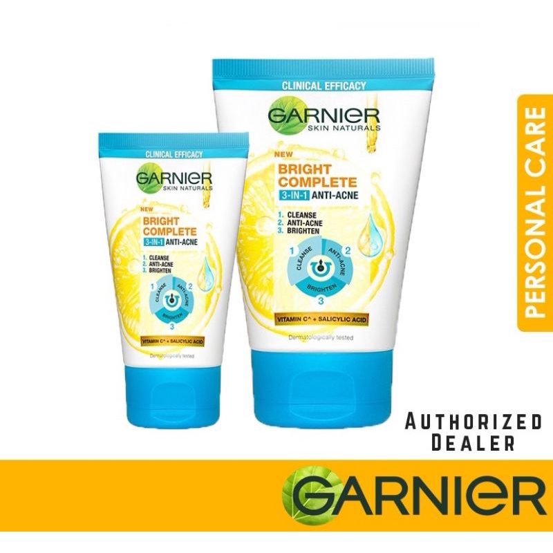 Garnier Bright Complete 3 In 1 Antiacne Cleanser 50ml Shopee Malaysia