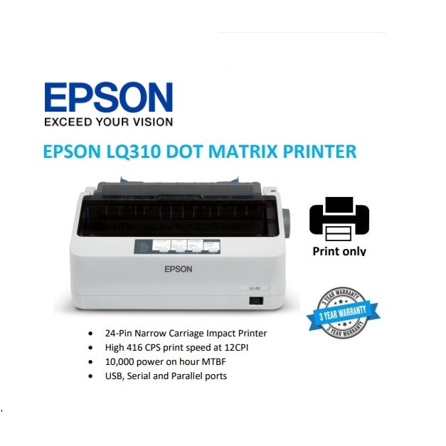 Epson LQ310 Dot Matrix Printer (New) Shopee Malaysia