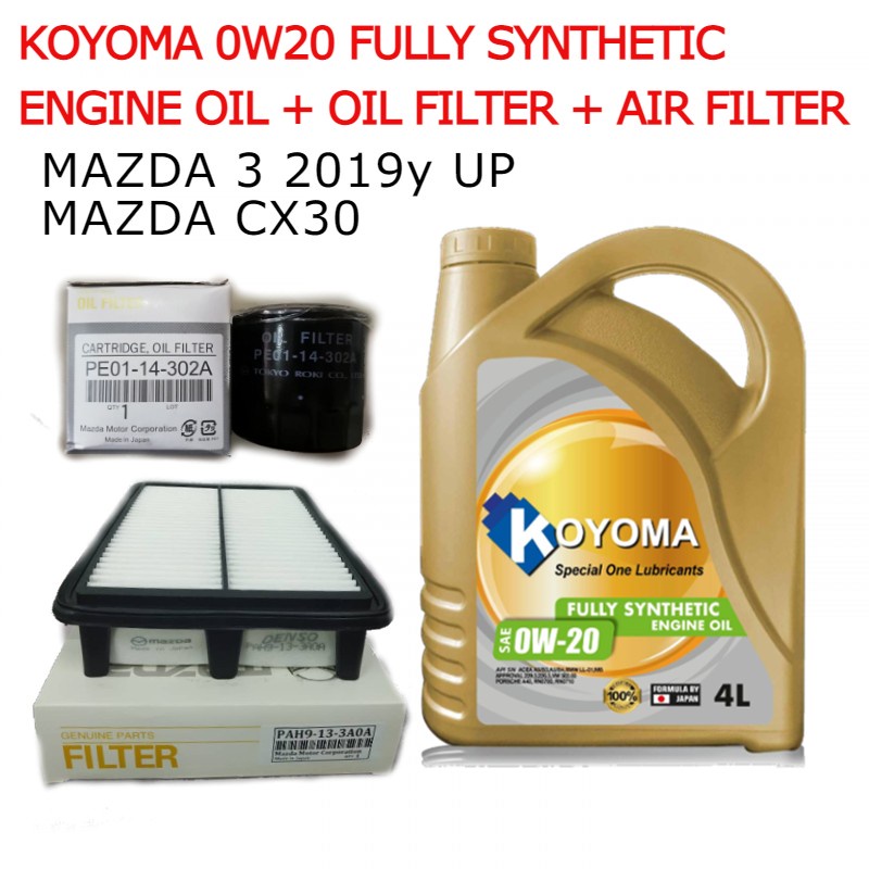 MAZDA 3 2019year > , MAZDA CX30 OIL FILTER + AIR FILTER + KOYOMA 0W20