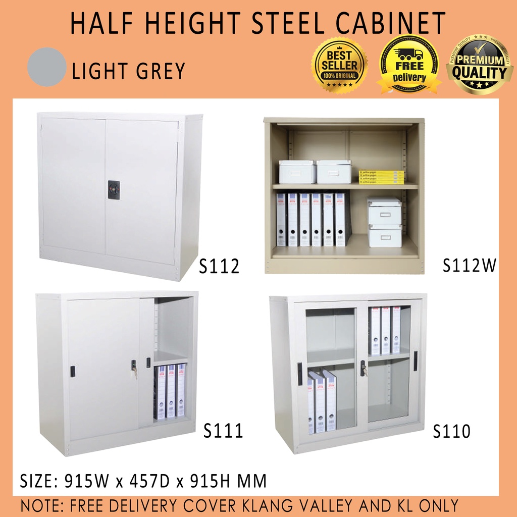 Half Height Steel c/w 1 Adjustable Shelf Office Metal