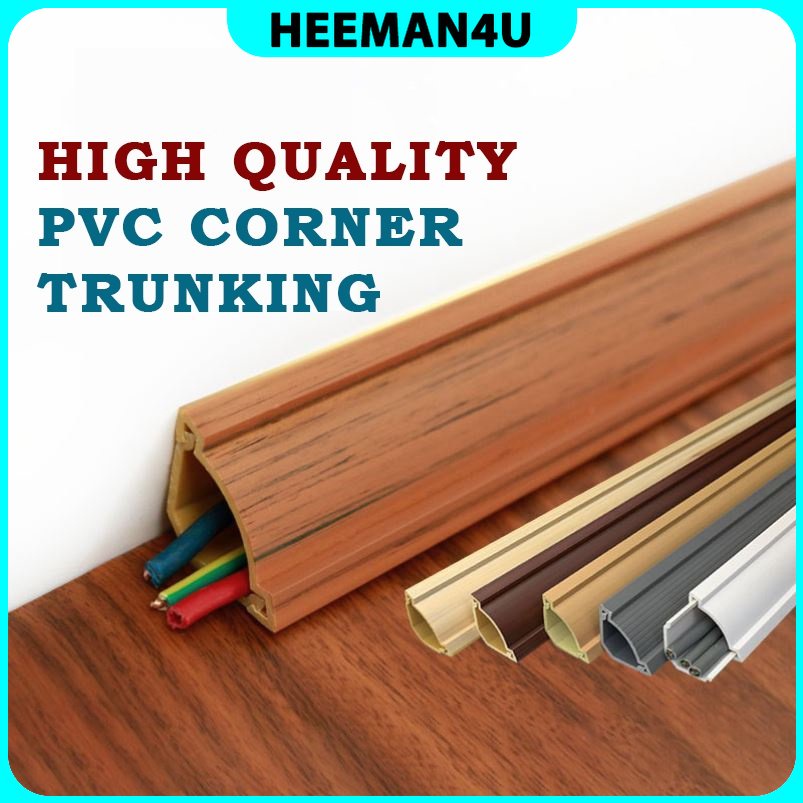 Heeman4u 1 Meter PVC SelfAdhesive Raceway Angle Wall Cord Duct Corner Trunking Triangle