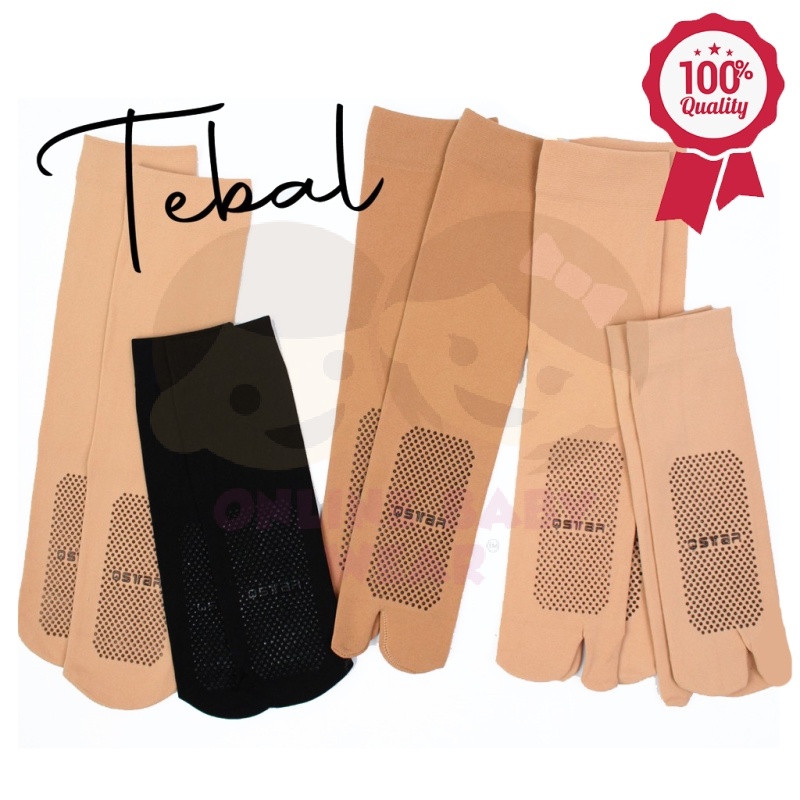 (1 Pair) Stokin TEBAL Muslimah AntiSlip Women Socks/ Maternity Socks / Stokin Umrah, Haji, Berpantang 2 Toe Sarung kaki