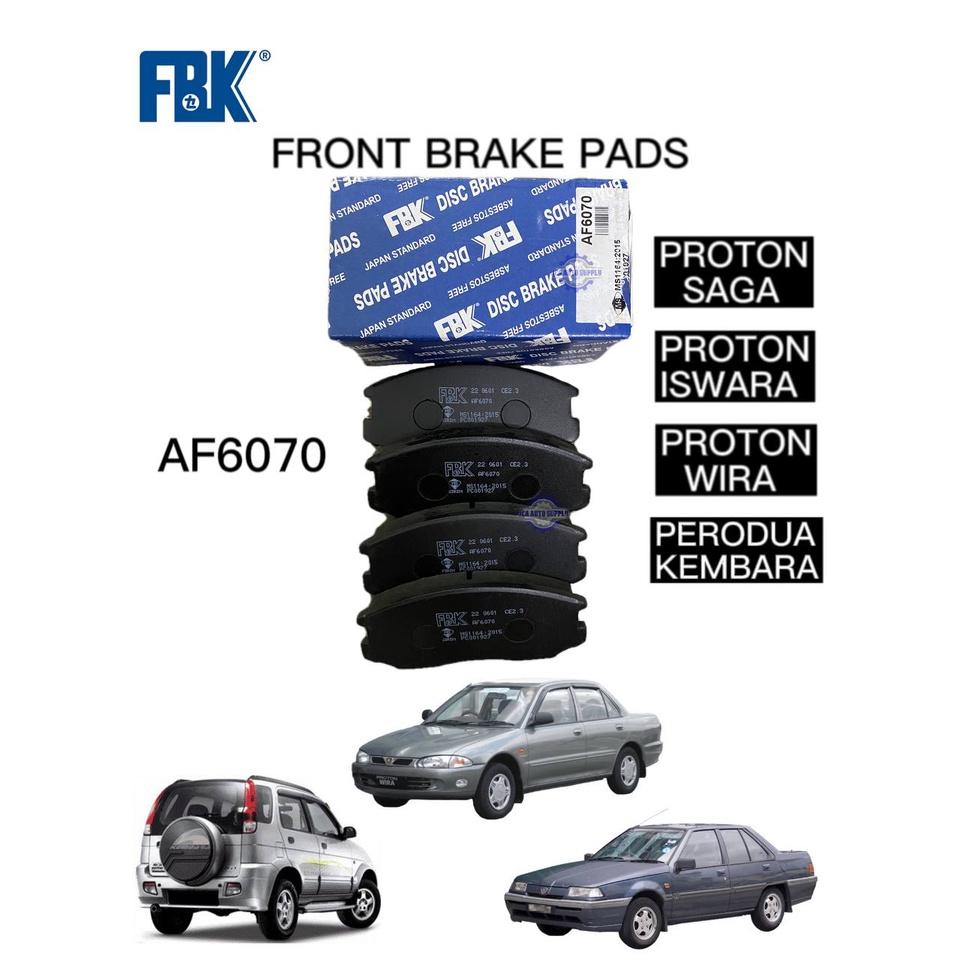 Proton Saga 12V Wira 1.5 Iswara Kembara Front Disc Brake Pad