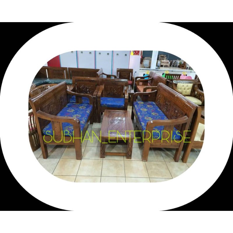 Kerusi Kayu Jati Cobra Meja Sofa Set Kayu Jati Murh Sofa Subhan Enterprise L Shopee